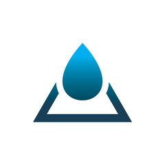 Fototapeta premium blue triangle water drop color line logo design