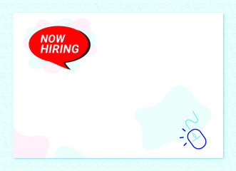 Now hiring: career employment hiring job recruitment concept poster or banner
