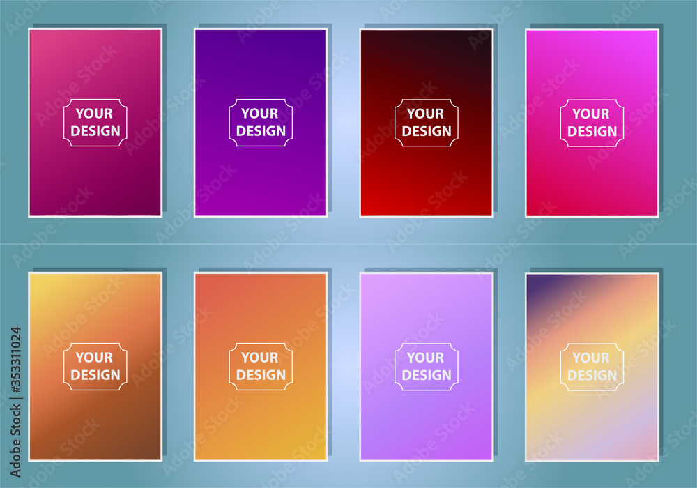 Poster abstract colorful vector blurred gradient backgrounds. holographic template for your cover and desig