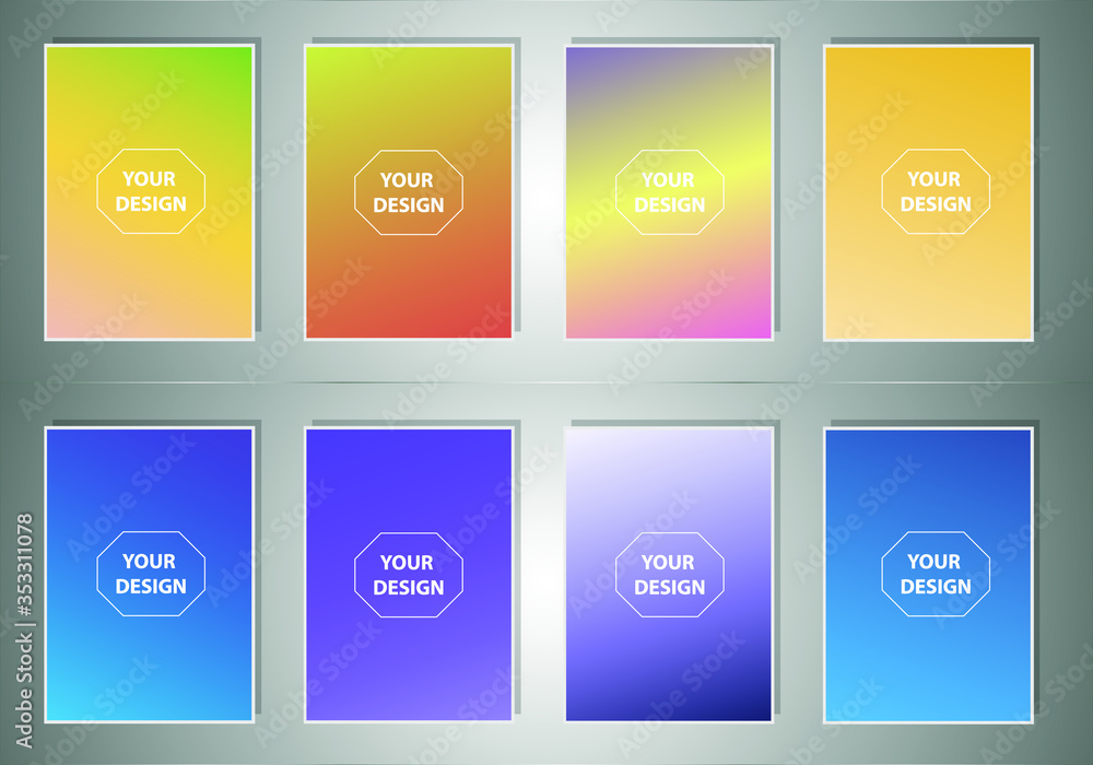 Poster abstract colorful vector blurred gradient backgrounds. holographic template for your cover and desig