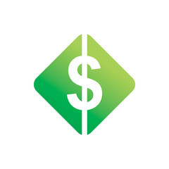 green diamond square dollar logo design