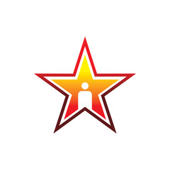 full color star people profile logo design