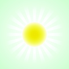 Yellow bright sun with sun burst illustration background image.