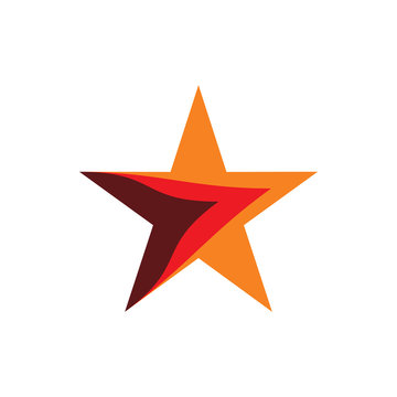 full color star arrow fluid logo design