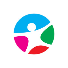 creative color people active healthy logo design