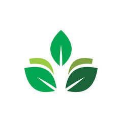 green nature leaf art group logo design