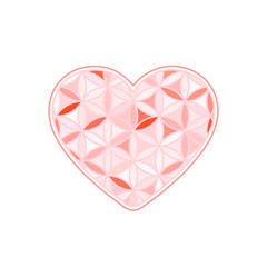 Flower of Life design image in heart, vector illustration icon