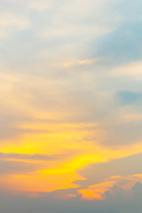 gold sunlight with blue skyand clound