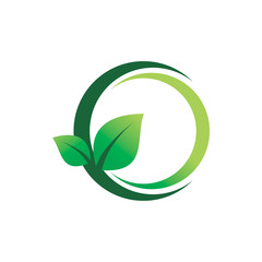 Fototapeta premium circle ring nature green plant leaf logo design