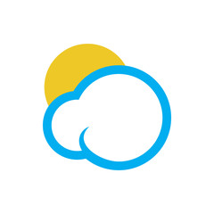 cloud sun color line logo design