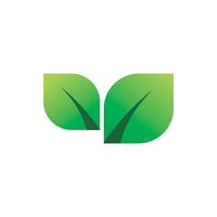modern green nature leaf group team logo design