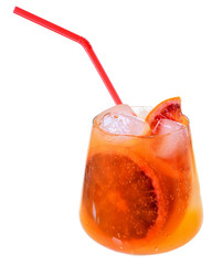 Cocktail with slices of grapefruit and grapefruit juice