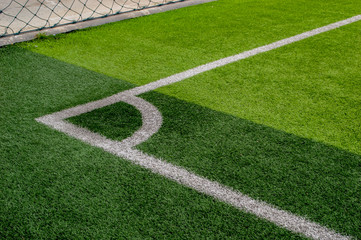 Fototapeta premium white angle the cornor of football filed