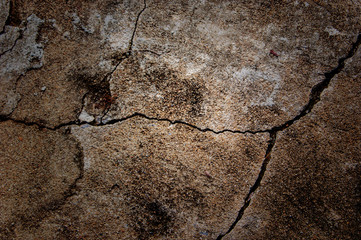 close up crack concrete floor