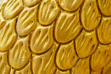 gold abstract thai art of fish scale © sarayutoat
