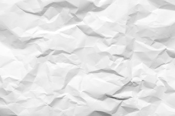 Fototapeta premium White crumpled paper texture background. Clean white paper. Top view. 