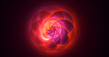 3D rendering abstract red fractal light background
