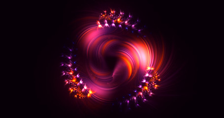 3D rendering abstract red fractal light background