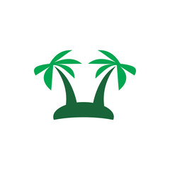 coconut tree palm beach logo design
