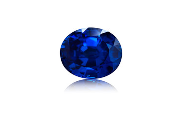 Blue sapphire  isolated on white