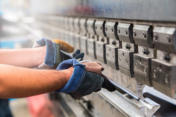 Sheet metal bending in factory