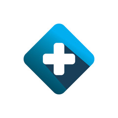 blue diamond medical plus  logo design