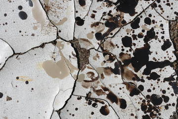 Abstract dirty texture, cracked surface with drops of paint and cracks.