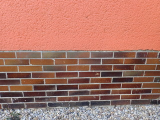 brown tile brick texture on a red wall