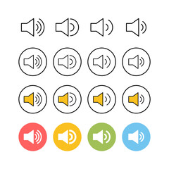 Set of Speaker icons. Volume icon. Loudspeaker icon vector. Audio. Sound