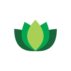 green nature leaf lotus logo design