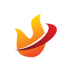 Obraz na płótnie Canvas full color dynamic fire flame logo design