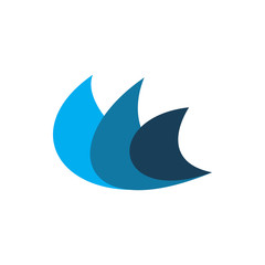 full color blue wave wing logo design