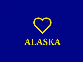 Alaska heart love symbol flag U.S. state