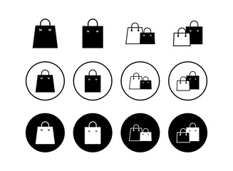 Set of Shopping bag icons. Shopping bag vector icon