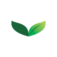 green nature leaf group letter v wing logo design
