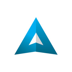 blue triangle arrow aero corner logo design