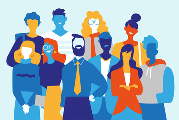Squadra di professionisti creativi fatta di uomini e donne - obrazy, fototapety, plakaty