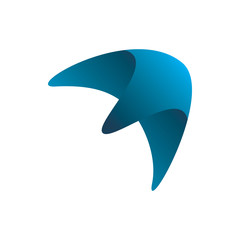 blue full color aero plane logo design