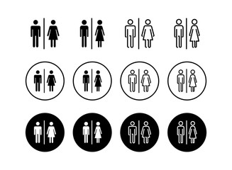 Set of Toilet icons. Toilet sign. Man and woman restroom sign vector. Male and female icon