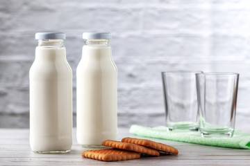 Homemade kefir or yogurt with probiotics on a white background with copy space. Kefir Lose weight...