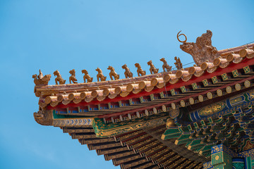 Chinese traditional eaves and watts background.