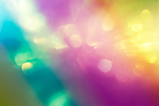 colorful beams and bokeh as a result of out-of-focus