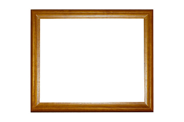 brown wood rectangle horizon frame isolated on white background