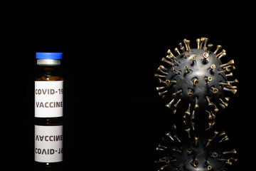 covid-19 vaccine and coronavirus in dark