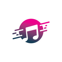 circle motion move music note song logo design