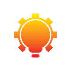 full color gear idea bulb logo design