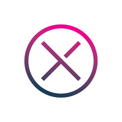 circle color line letter x logo design