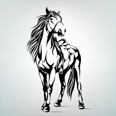 Silhouette of a horse. vector illustration
