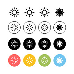 Set of Sun icons. Sun vector icon