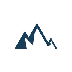 outdoor solid corne mountain rock logo design